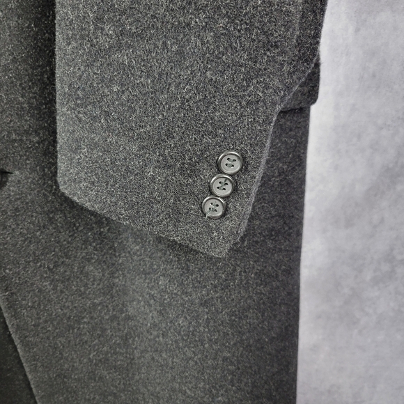 Trade Mark cashmere wool Full coat size L Black/White Italian Fabric - Picture 8 of 14